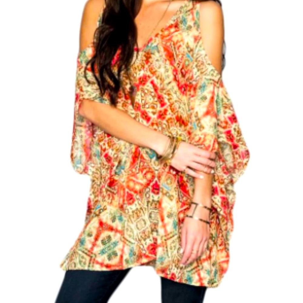 Show Me Your Mumu Peta-Boo Tunic in Santiago Sandstone Size Small